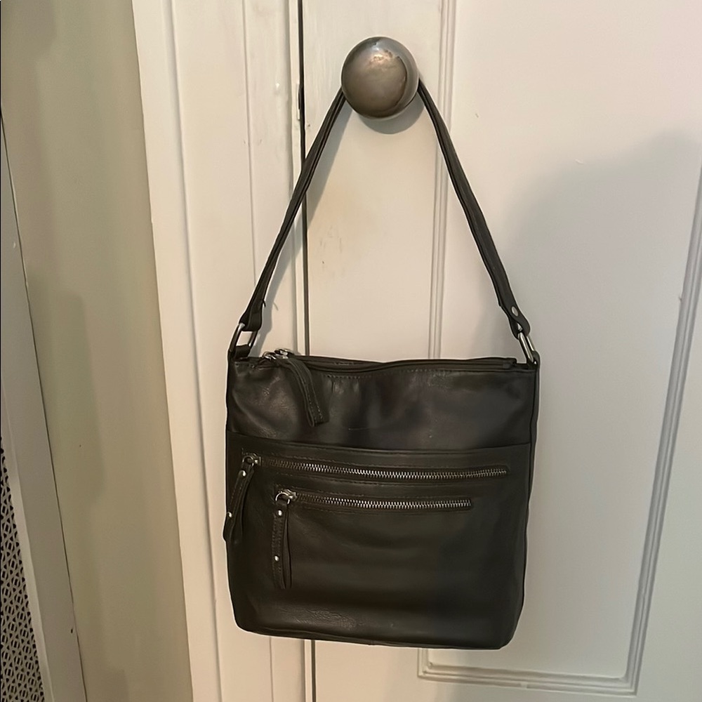 Dark Brown Great American Leather Works Shoulder Bag